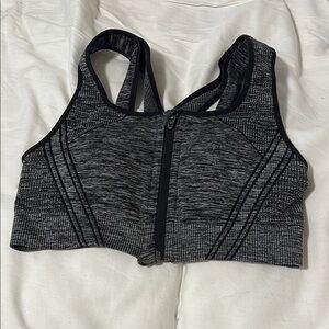 Avia Gray and Black Sports Bra with Racerback and Medium Support